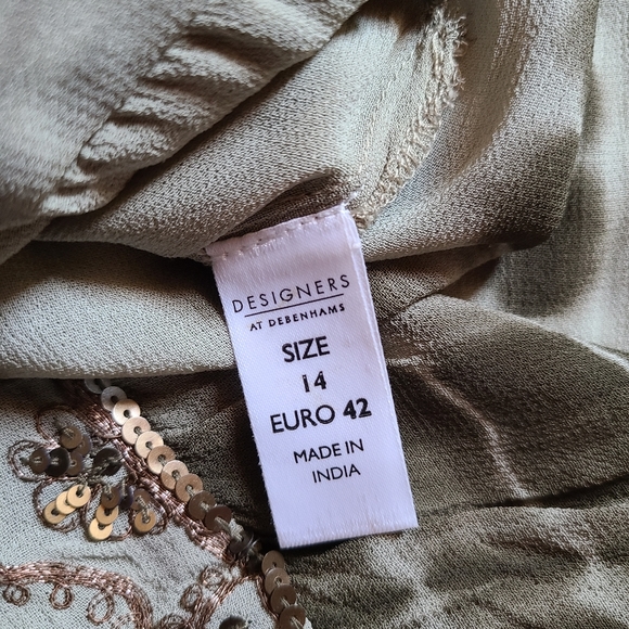 🍂Tie dye khaki bronze boho beaded halter top - Picture 7 of 9